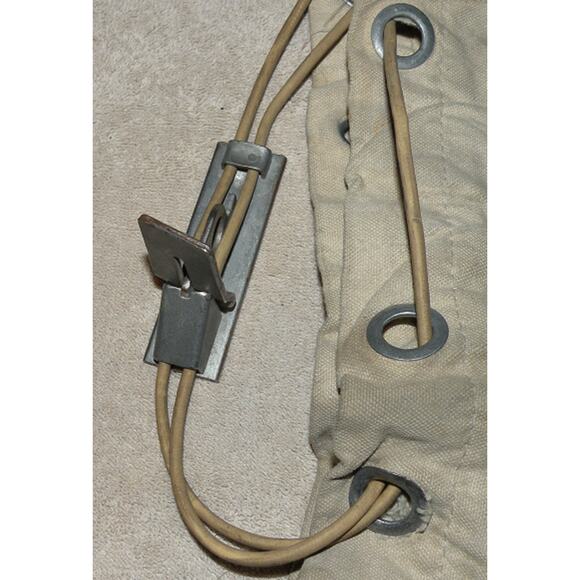 Vtg U.S. Domestic 3 Canvas Mail Bag 4-80 Drawstring Metal Lock Clip USPS Stained - Picture 2 of 4